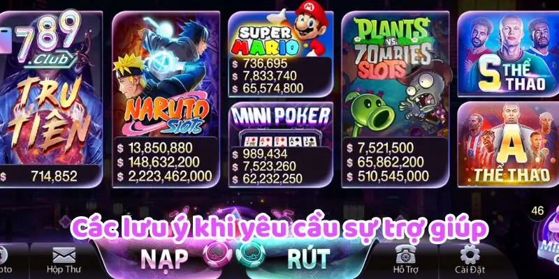 Các lưu ý khi yêu cầu sự trợ giúp