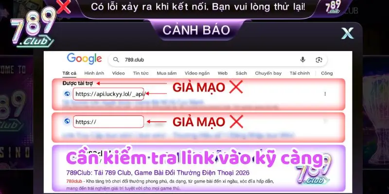 Đăng Nhập 789CLUB 2 Cần kiểm tra link vào kỹ càng