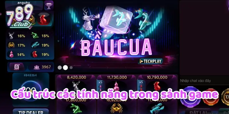Cấu trúc các tính năng trong sảnh game