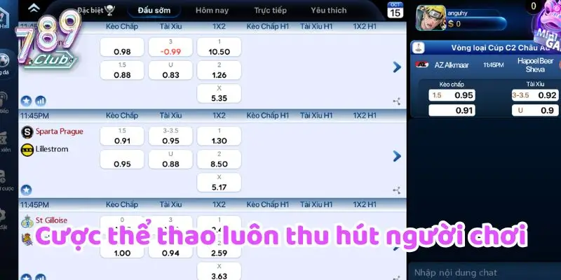 Cược thể thao thu hút nhiều người chơi
