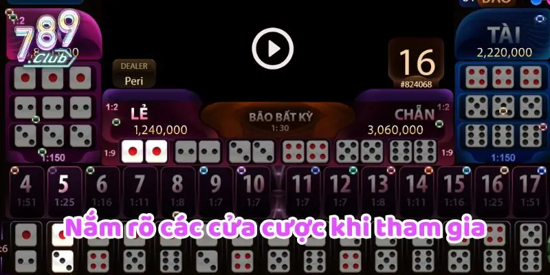Nắm rõ các cửa cược khi tham gia